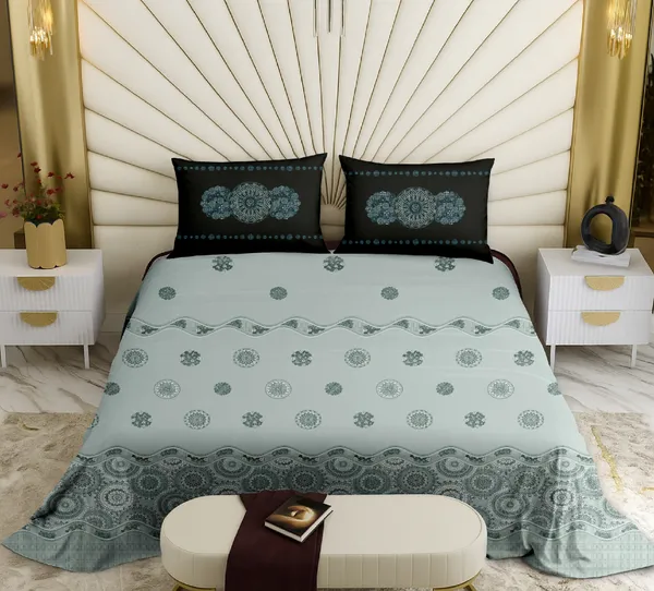 Mint_Green_Mandala_Print_Double_Bedsheet_With_Pillow_Covers