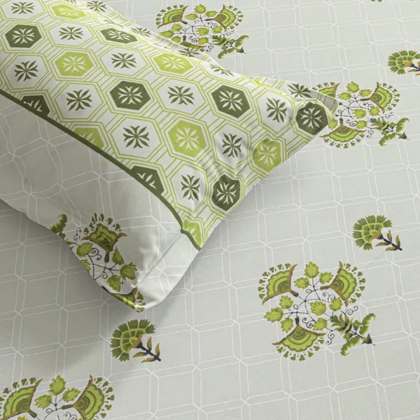 Green_Printed_Floral_Geometric_Double_Bedsheet_Set
