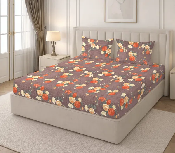 Floral_Print_Fitted_Bedsheet_Set