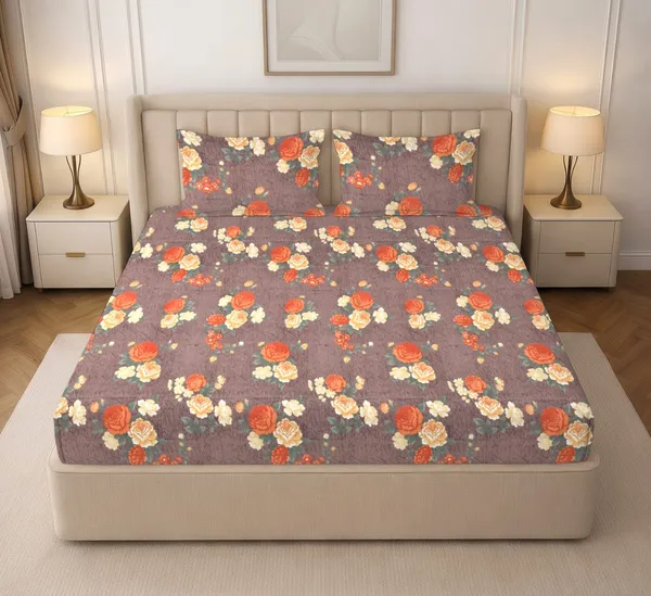 Floral_Print_Fitted_Bedsheet_Set
