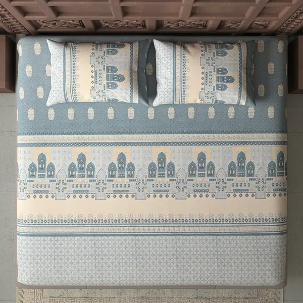 Blue_Printed_Architectural_Pattern_Bedsheet_Set_With_Pillow_Covers