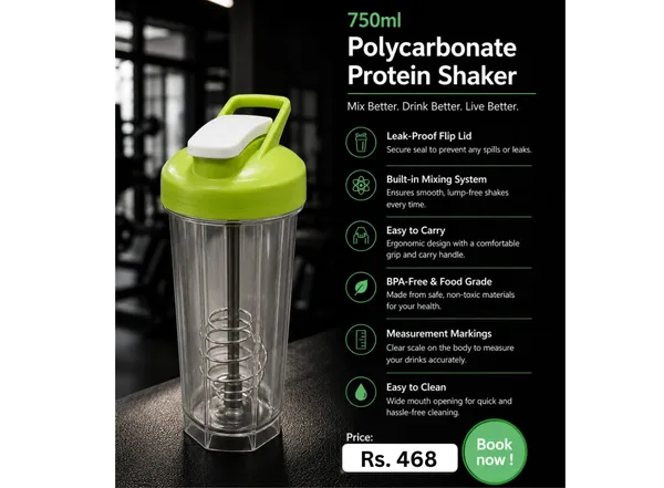 Green_750ml_Polycarbonate_Protein_Shaker_Bottle