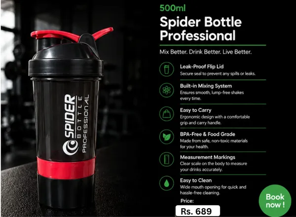 Black_500_Ml_Spider_Bottle_Professional_Shaker