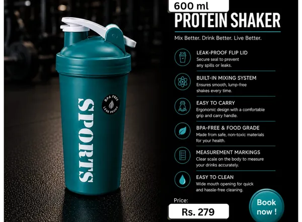 Teal_600_Ml_Protein_Shaker_Bottle