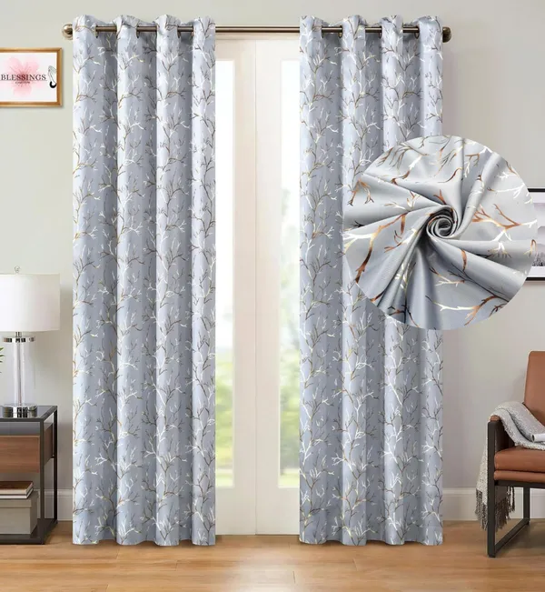 KFHDecor_Complete_Blackout_Metallic_Chinar_Foil_Print_Curtains_Grey
