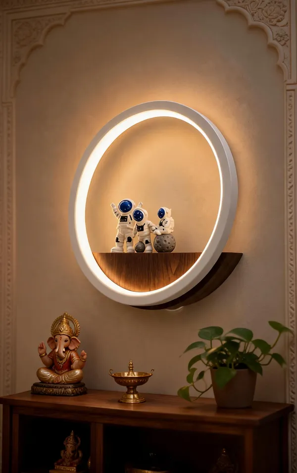 Acrylic_White_Wood-Finish_Circular_LED_Wall_Mirror_With_Shelf