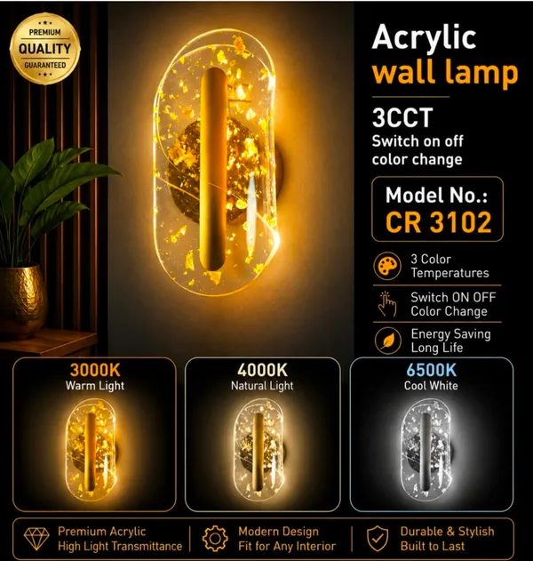 Acrylic_Modern_Slim_Oval_3Cct_LED_Wall_Lamp