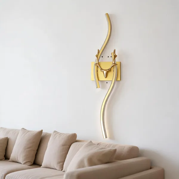Metal_Modern_Branch_Design_Gold_Tone_LED_Wall_Sconce