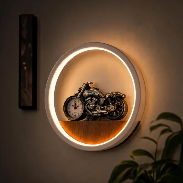 Acrylic_White_Wood-Finish_Circular_LED_Wall_Display_Shelf