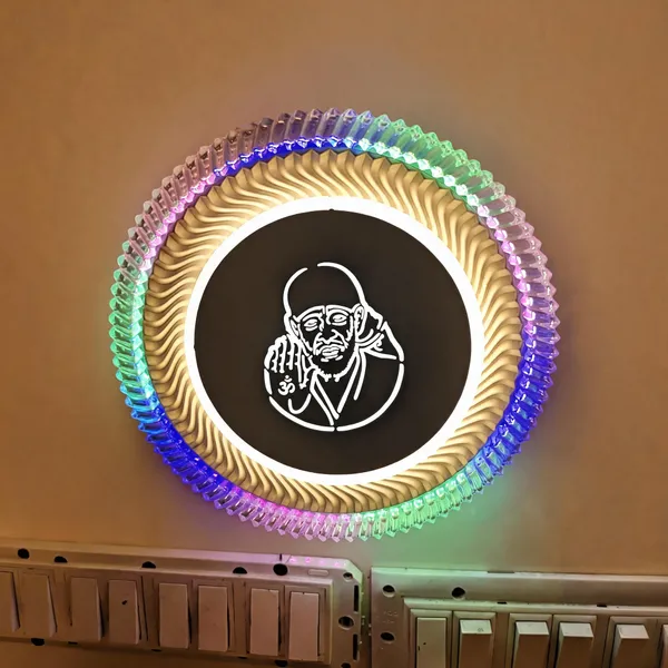 Acrylic_Spiritual_Sai_Baba_Multicolor_Round_LED_Wall_Light