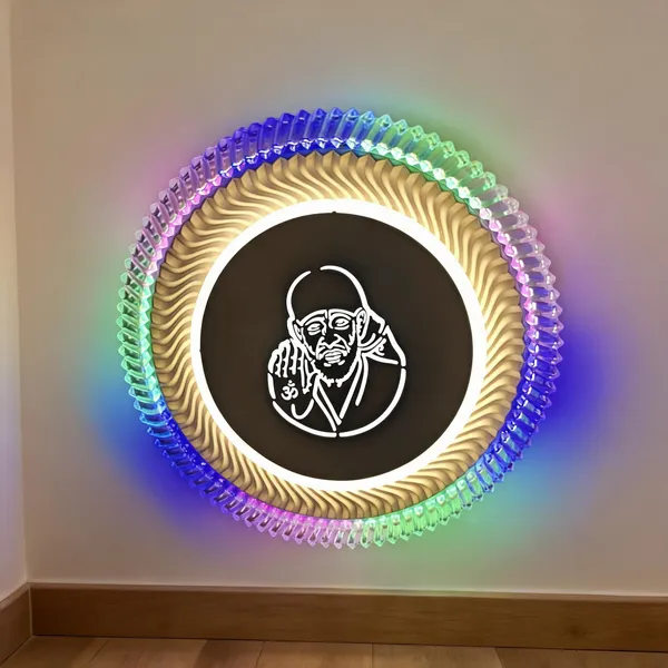 Acrylic_Spiritual_Sai_Baba_Multicolor_Round_LED_Wall_Light
