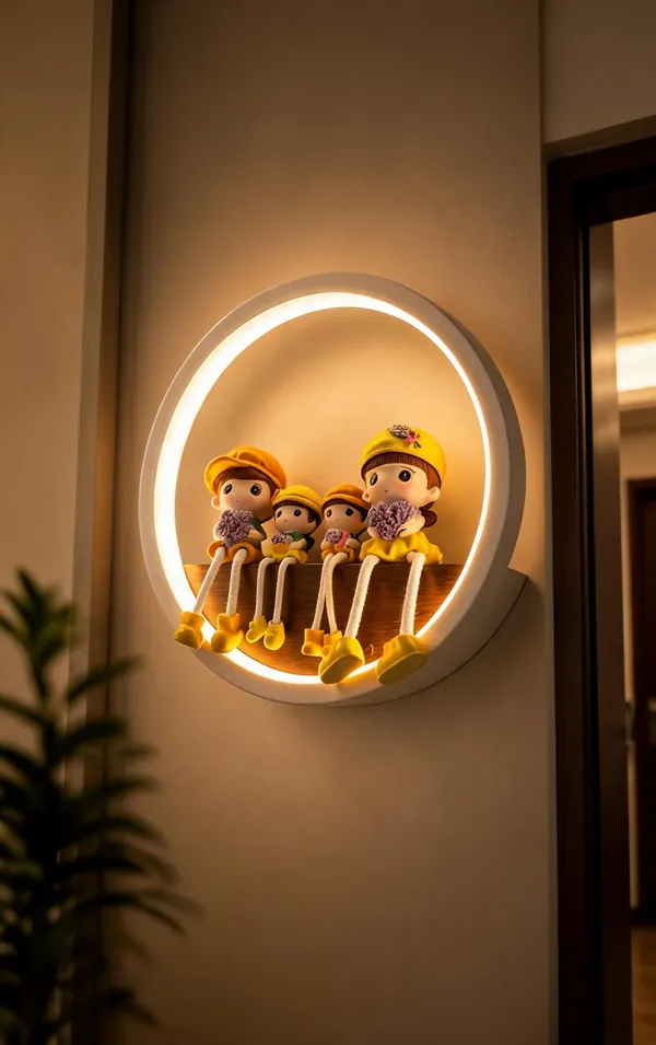 Acrylic_Wood_Finish_Round_LED_Wall_Display_Shelf