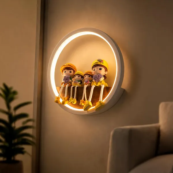 Acrylic_Wood_Finish_Round_LED_Wall_Display_Shelf