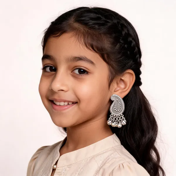 Silver_Tone_Paisley_Drop_Stud_Earrings_For_Girls_And_Women