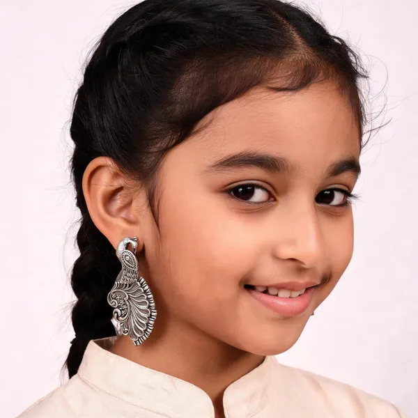 Silver_Oxidised_Peacock_Brass_Dangler_Earrings_For_Girls_And_Women