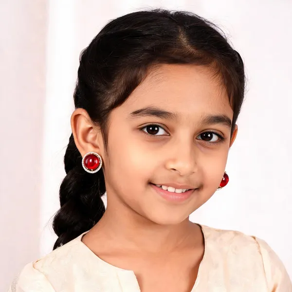 Ruby_Red_Stone_Gold_Tone_Brass_Stud_Earrings_For_Girls_And_Women