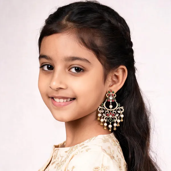 Gold_Tone_Red_Green_Stone_Brass_Chandbali_Earrings_For_Girls_And_Women