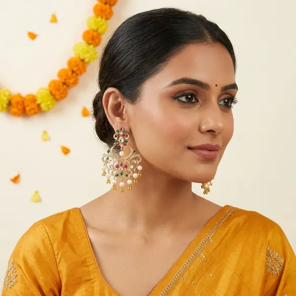 Gold_Tone_Red_Green_Stone_Brass_Chandbali_Earrings_For_Women
