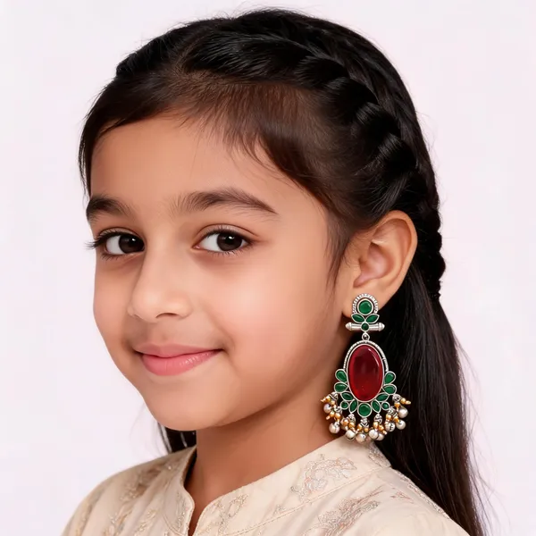 Red_Green_Stone_Silver_Tone_Brass_Dangler_Earrings_For_Girls_And_Women
