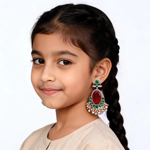 Red_Green_Stone_Silver_Tone_Brass_Dangler_Earrings_For_Girls_And_Women