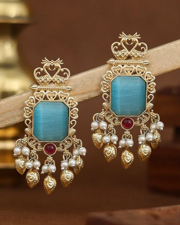 Sky_Blue_Stone_Gold_Tone_Brass_Chandelier_Earrings_For_Women