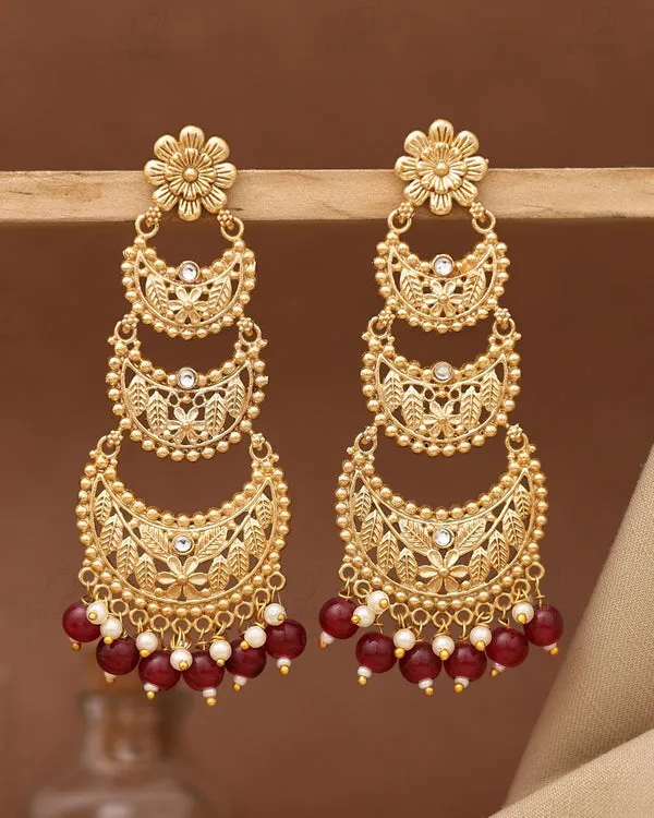 Gold_Red_Floral_Chandelier_Dangler_Earrings_For_Women