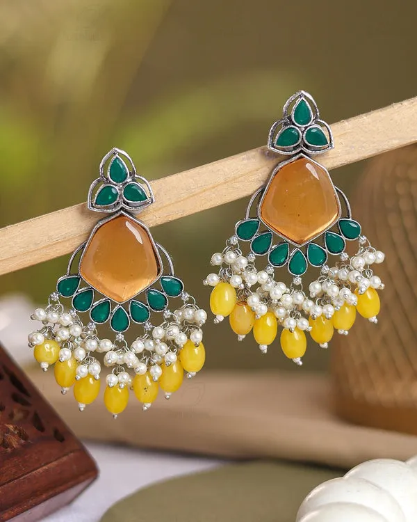 Yellow_Green_Beaded_Stone_Brass_Dangler_Earrings_For_Women