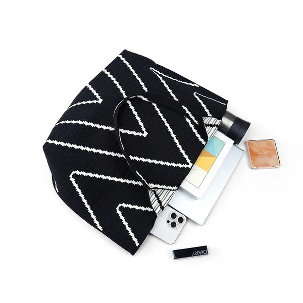 Glomex_Black_Zigzag_Tote