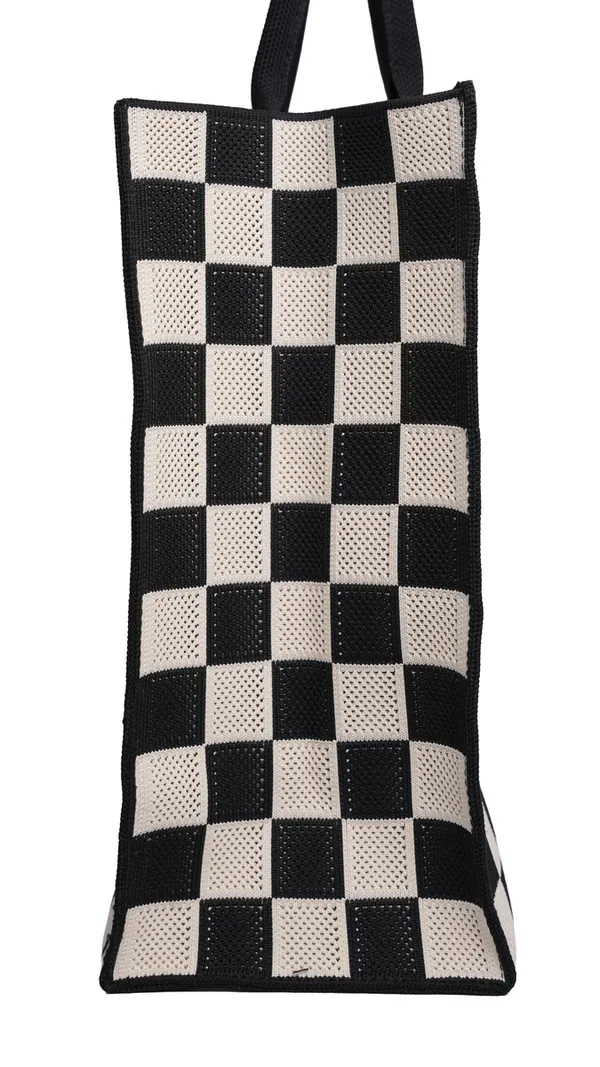 Glomex_Checkered_Knit_Tote_Bag