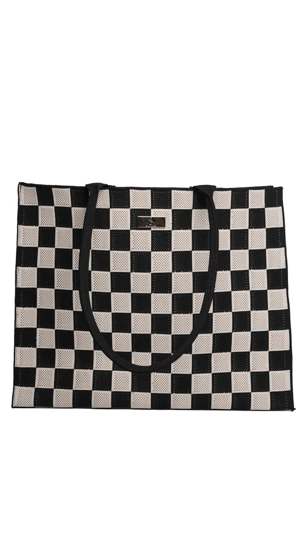 Glomex_Checkered_Knit_Tote_Bag