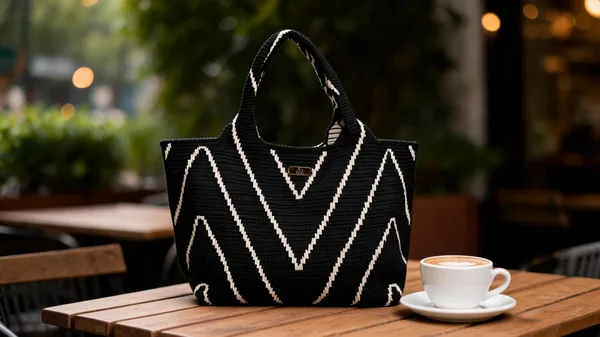 Glomex_Black_Zigzag_Tote