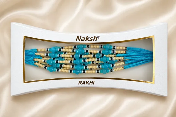 Turquoise_Beaded_Thread_Rakhi_for_Brother