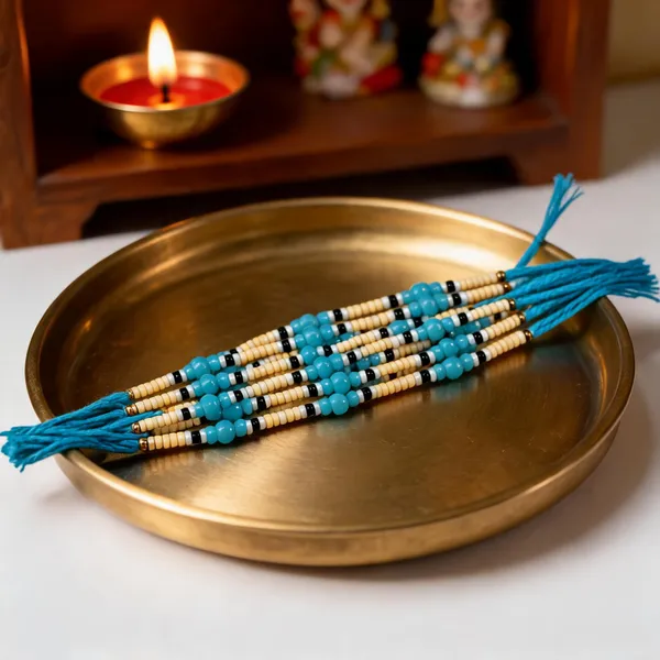Multicolor_Beads_And_Thread_Rakhi_(Pack_Of_12)