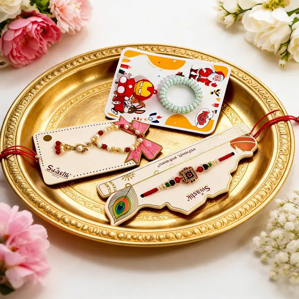 Multicolor_Beads_And_Thread_Rakhi_(Pack_Of_3)