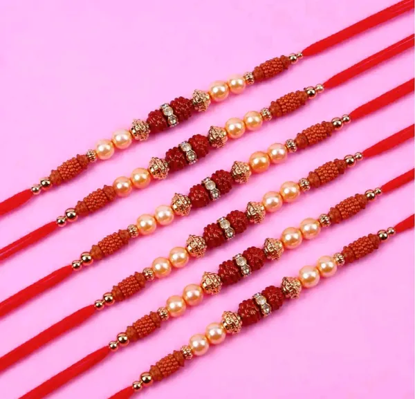 Red_Beaded_Pearl_Rakhi_Set