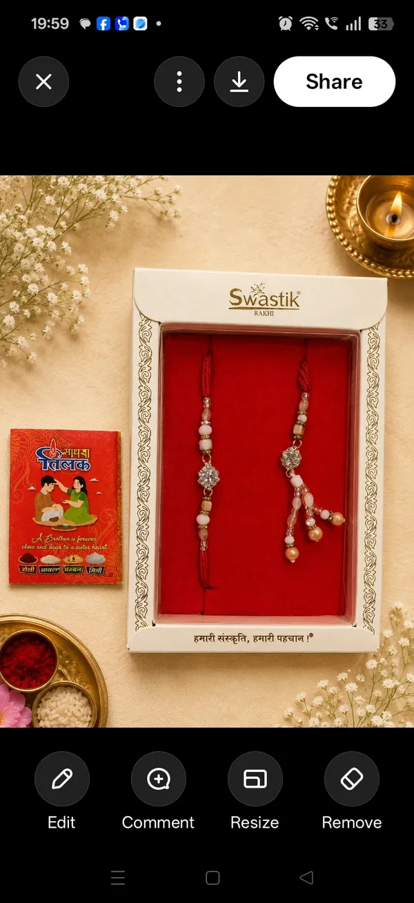 Swastik_Beaded_Rakhi_Gift_Set_With_Two_Rakhis