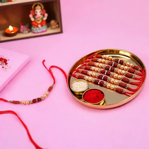 Multicolor_Beads_And_Thread_Rakhi_(Pack_Of_6)