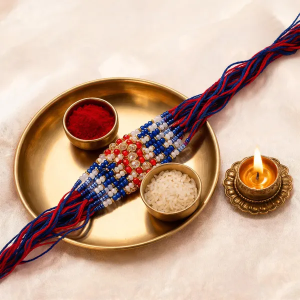 Multicolor_Beads_And_Thread_Rakhi_(Pack_Of_12)