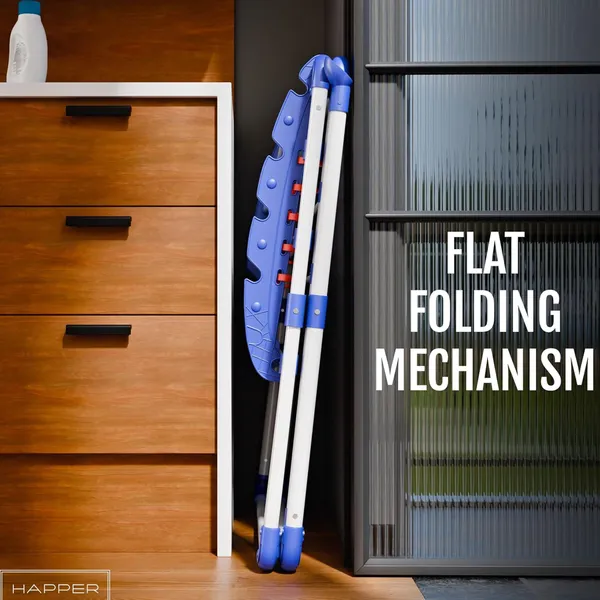 VERIXO_Steel_Floor_Cloth_Dryer_Stand_2_Layer_Foldable_Clothes_Drying_Stand_|_Anti_Rust_Steel_|_White_&_Blue_(2_Tier)
