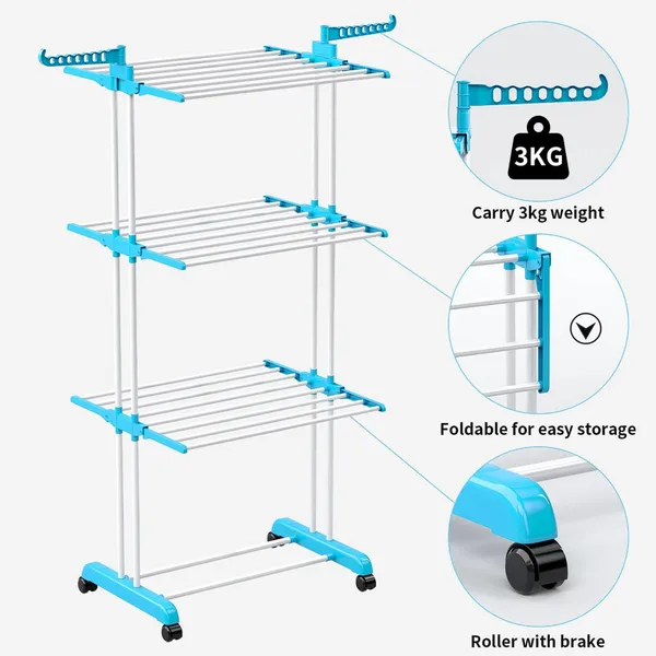 VERIXO_Steel_Floor_Cloth_Dryer_Stand_CDS-3T-001_(3_Tier)