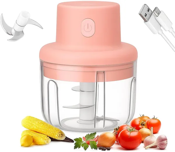 VERIXO_by_Verixo_Verixo_Portable_Electric_Garlic_Chopper_250_ml_USB_Charger_(Pink)_Electric_Vegetable_&_Fruit_Chopper_(1_chopper)