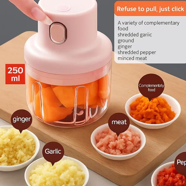 VERIXO_by_Verixo_Verixo_Portable_Electric_Garlic_Chopper_250_ml_USB_Charger_(Pink)_Electric_Vegetable_&_Fruit_Chopper_(1_chopper)