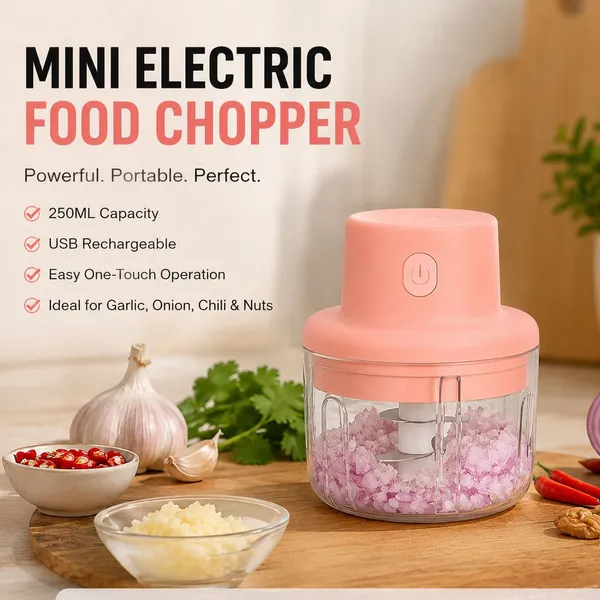 VERIXO_by_Verixo_Verixo_Portable_Electric_Garlic_Chopper_250_ml_USB_Charger_(Pink)_Electric_Vegetable_&_Fruit_Chopper_(1_chopper)