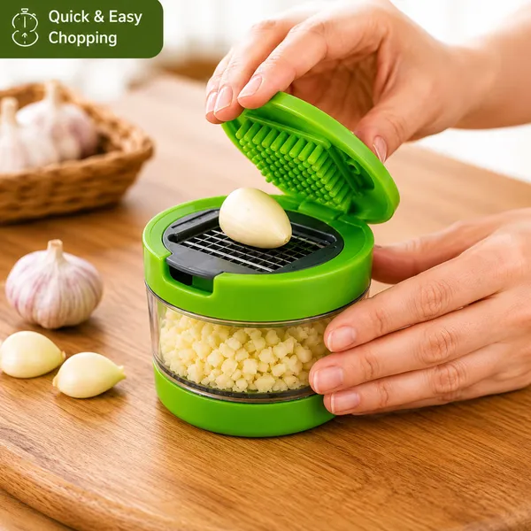 VERIXO_Verixo_Manual_Garlic_Chopper_&_Dicer_with_Stainless_Steel_Blades,_1_Pc,_Green_Garlic_Press_(Green)