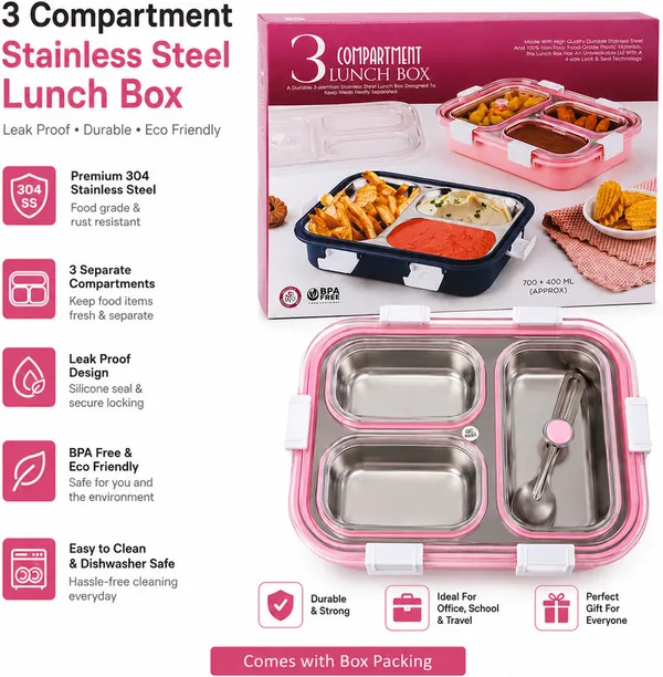 Lunch_Box_With_3_Compartment_3_Containers_Stainless_Steel_School_Lunch_Box