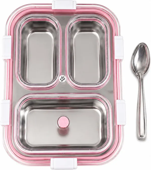 Lunch_Box_With_3_Compartment_3_Containers_Stainless_Steel_School_Lunch_Box
