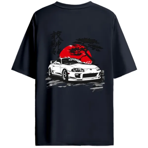 Toyota_Supra_A80_Red_Sun_Bonsai_Graphic_T-Shirt_-_Navy_Blue