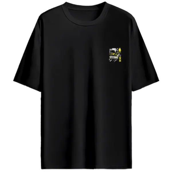 Honda_Civic_Coupe_Style_Yellow_Night_Run_Graphic_T-Shirt_-_Black