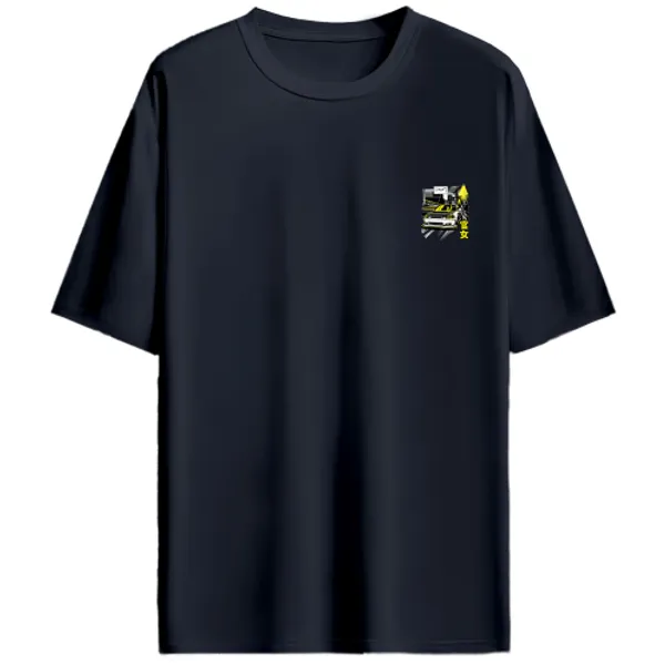 Honda_Civic_Coupe_Style_Yellow_Night_Run_Graphic_T-Shirt_-_Navy_Blue