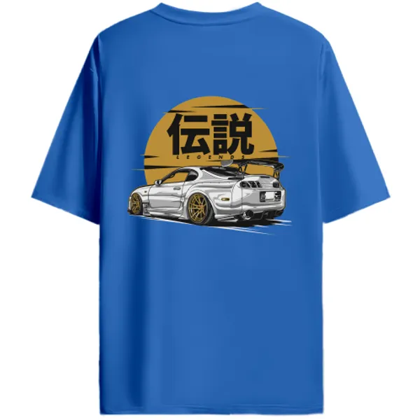 Toyota_Supra_A80_Golden_Sun_Legends_Graphic_T-Shirt_-_Royal_Blue